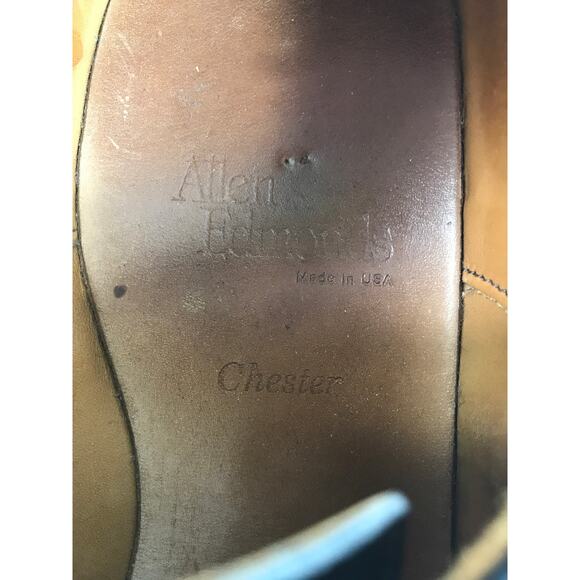 Allen Edmonds Men’s 9.5C Chester Black Leather Wingtip Oxford Dress Shoes - Picture 6 of 10